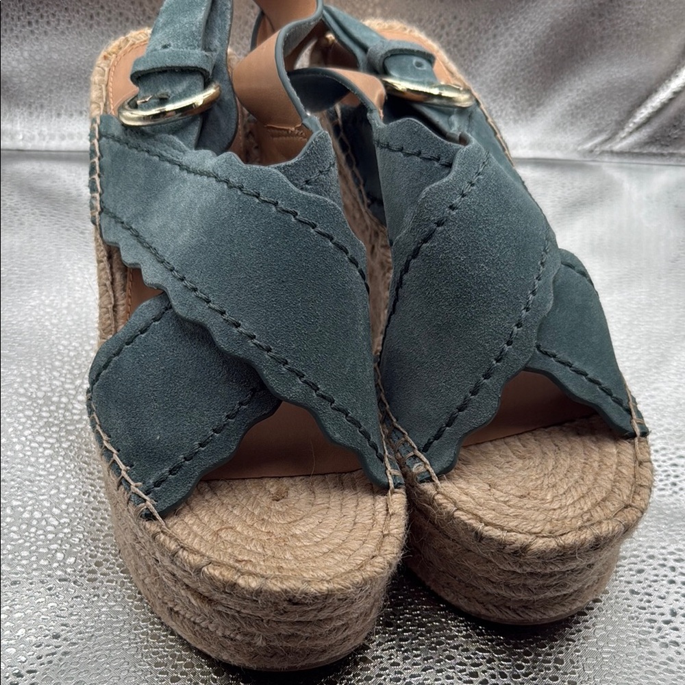 Marc Fisher Green Espadrille Platform Shoes